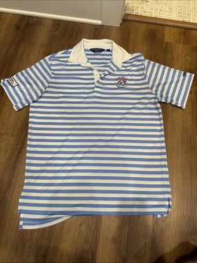 Polo by Ralph Lauren Light Blue and White Striped Polo Shirt